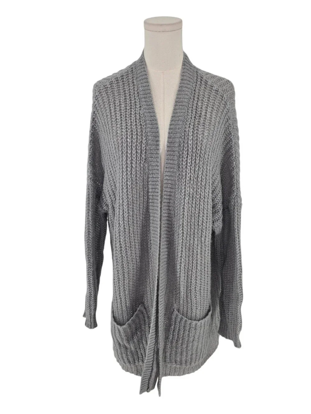 Free People Weekend Escape Cardigan Size S Gray Alpaca Wool Oversized